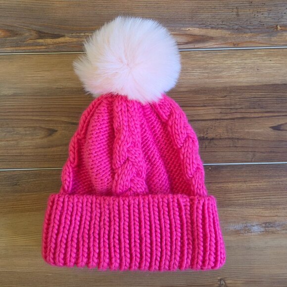 Turtle Fur Youth Lizzy Faux Fur Pom Hat Cap - Picture 2 of 8